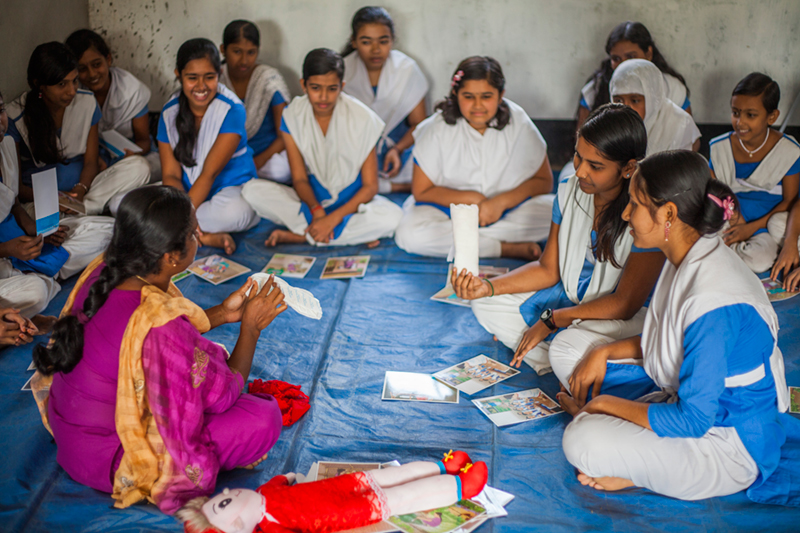 Young girls trained on menstrual hygiene management under HYSAWA projects for safely managing their periods