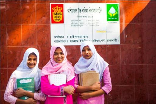 image004 Girls in front of a School latrine